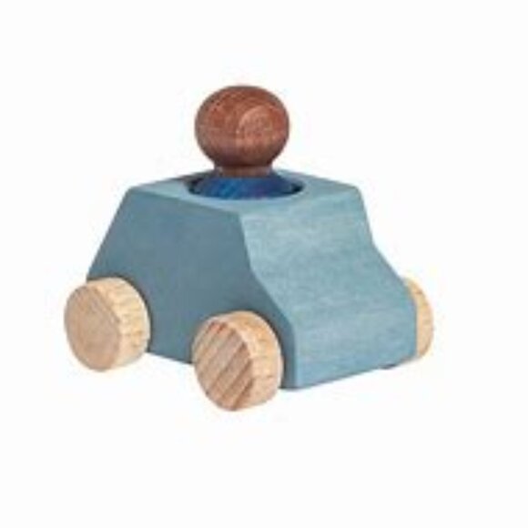 NWT Lubulona Wooden Toy Car & Peg Person - Grey - Picture 1 of 2